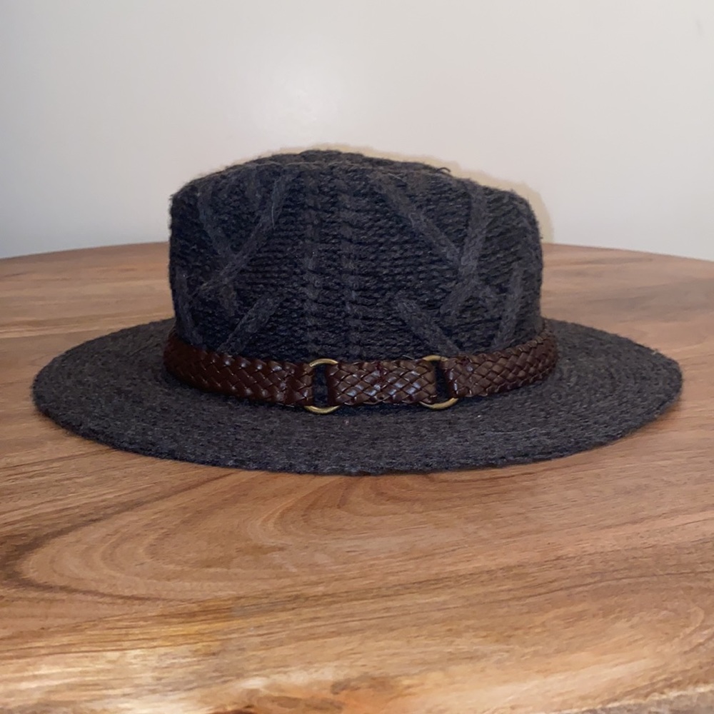 Gray knitted hat